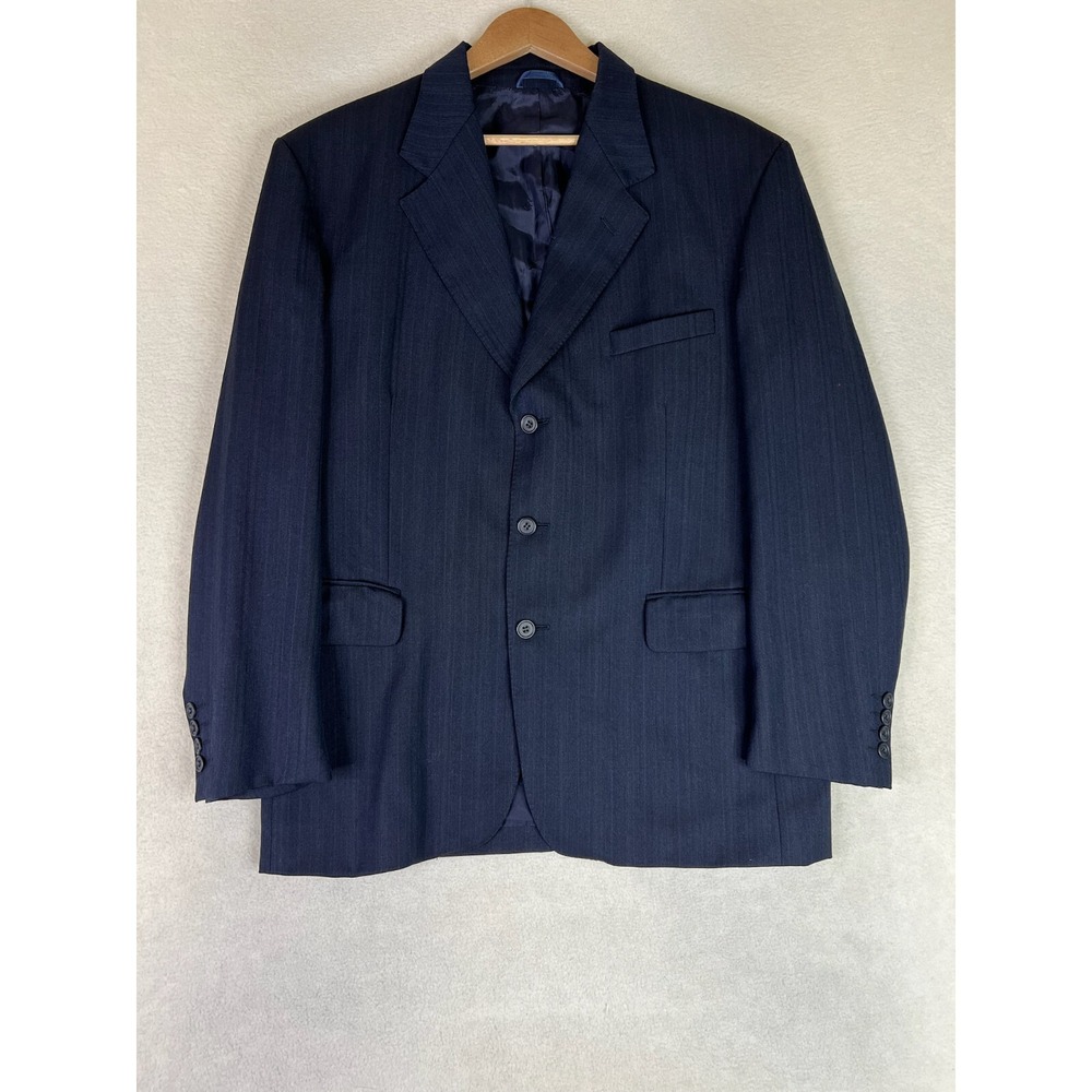 Christian Dior Monsieur Blazer Men's 40R Navy Blue 3 Button Suit Jacket Wool